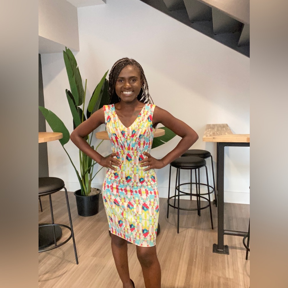 Colorful V-Neck Dress